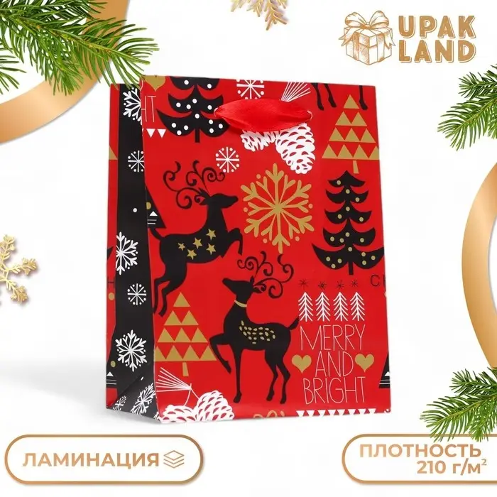 Пакет ламинированный «Новогодний настрой» 11.5×14.5×6 см