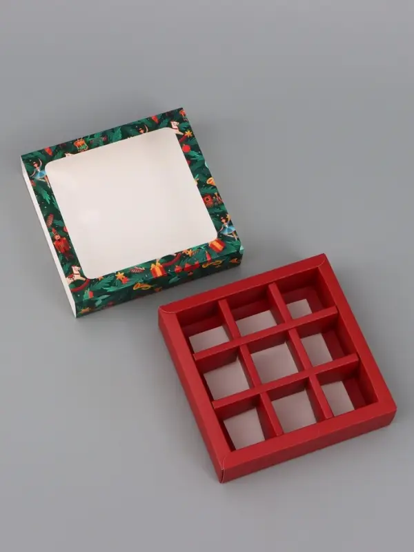 Коробка подарочная для 9 конфет &laquo;Игрушки&raquo; 14.5&times;14.5&times;3.5 см