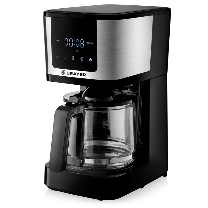 Кофеварка BRAYER 1125BR, капельная, 900 Вт, 1,25 л, чёрно-серебристая Кофеварка BRAYER 1125BR, капельная, 900 Вт, 1,25 л, чёрно-серебристая