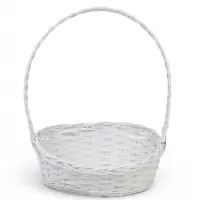 Корзина плетёная для хранения, из лозы, 39&times;29&times;49 см, с ручкой, белая, Greengo
