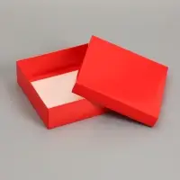 Коробка складная, крышка-дно, красная, 20 х 20 х 6 см