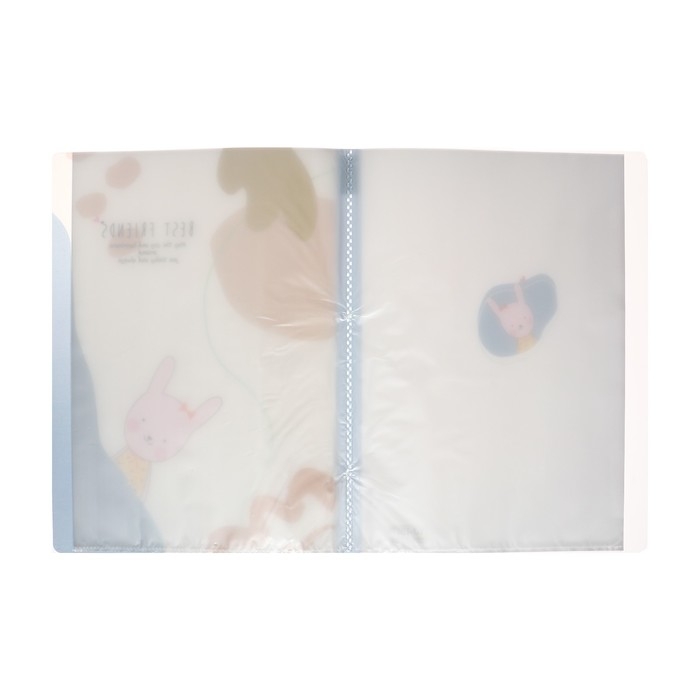 Папка формат А4, с 40 прозрачными файлами Папка формат А4, с 40 прозрачными файлами "Зверята", МИКС