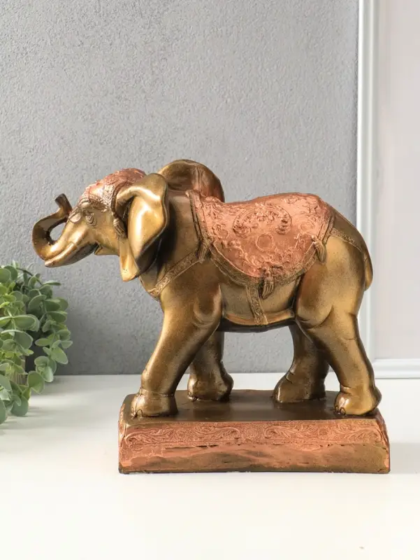 Копилка для денег &laquo;Слон удачи&raquo;, гипс под золото, 32&times;26&times;12 см