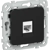 FLITE Розетка компьютерная RJ45 категория 6 UTP РК6-1-0-ФлЧ черный IEK