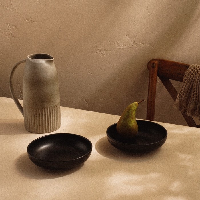 Набор тарелок фарфоровых глубоких SL Home «Дарк», d=18,5 см,цвет чёрный Набор тарелок фарфоровых глубоких SL Home «Дарк», d=18,5 см,цвет чёрный