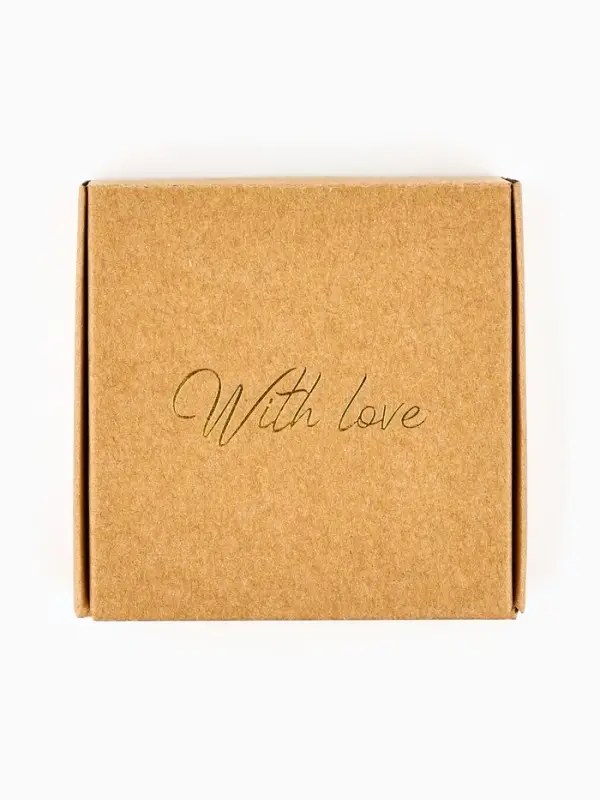Коробка подарочная под бижутерию крафтовая, упаковка, «With love», 7.5 х 7.5 х 3 см