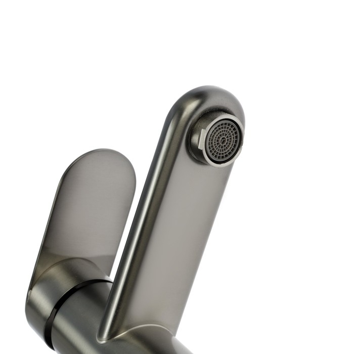 Смеситель для раковины ZEIN Z3760, однорычажный, высота излива 11,5 см, графит Смеситель для раковины ZEIN Z3760, однорычажный, высота излива 11,5 см, графит