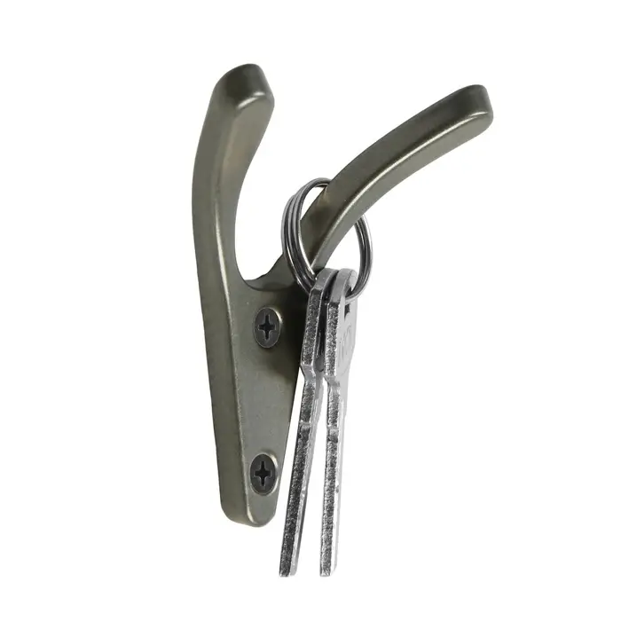 Крючок мебельный CAPPIO FOX, двухрожковый, цвет графит