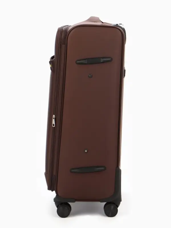 Чемодан на колёсах TEXTURA, кодовый замок, текстильный, с увеличением, 47&times;30&times;78 см, 28", коричневый