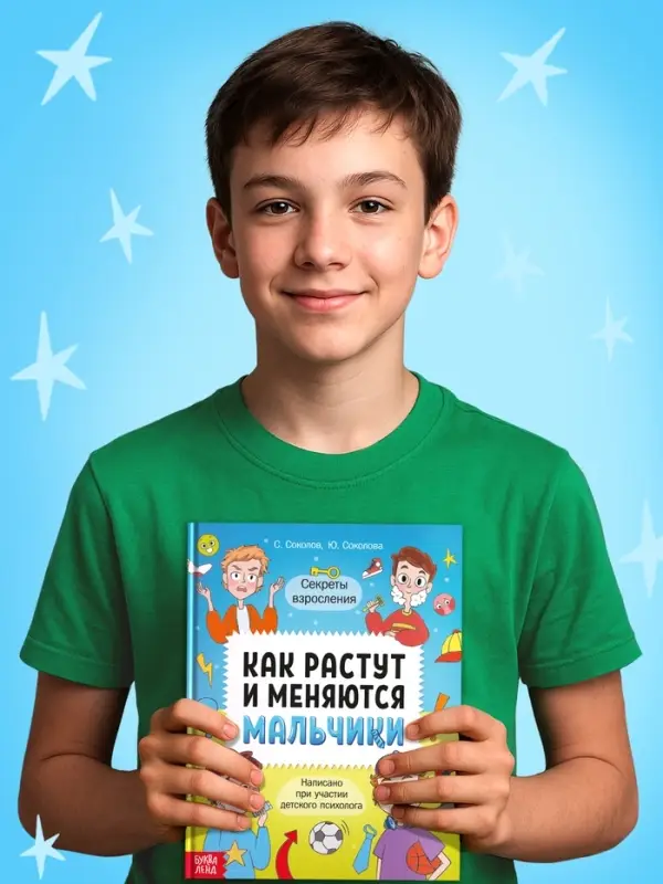 Энциклопедия в твёрдом переплёте «Как растут и меняются мальчики», 72 стр. Энциклопедия в твёрдом переплёте «Как растут и меняются мальчики», 72 стр.