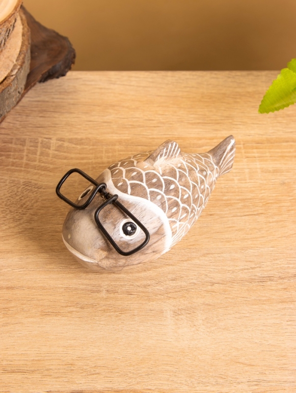Сувенир «Рыбка в очках», 12×6×6 см, дерево