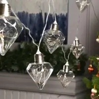 Гирлянда &laquo;Нить&raquo; 3 м с насадками &laquo;Лампочки кристалл&raquo;, IP20, прозрачная нить, 80 LED, свечение тёплое белое, 8 режимов, 220 В