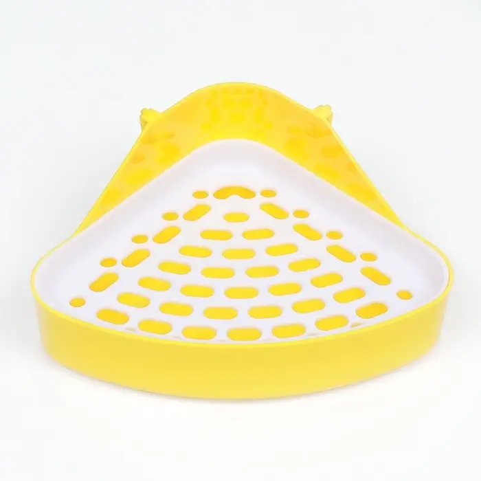 Туалет для кроликов и хорьков, 24&times;18&times;11 см, угловой, пластик, жёлтый