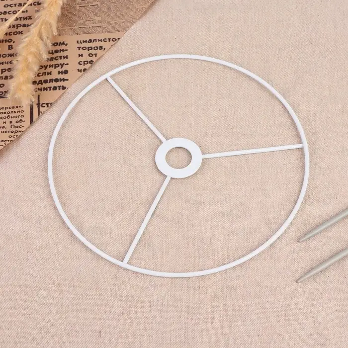 Основа для плетения торшера &laquo;Круг&raquo;, металлическая, d=20/20.6 см, белая