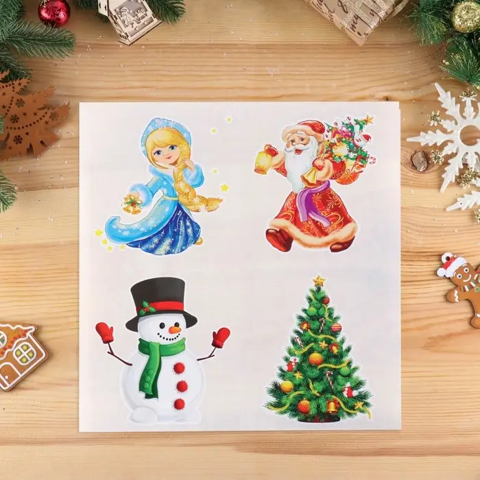 Наклейки на окна &laquo;Новогодний&raquo; 4 наклейки в наборе, 14&times;16 см