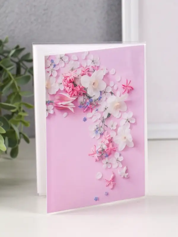 Фотоальбом 36 фото 10X15см,"Цветы" розовый,  ПП карм.,мягкая обложка