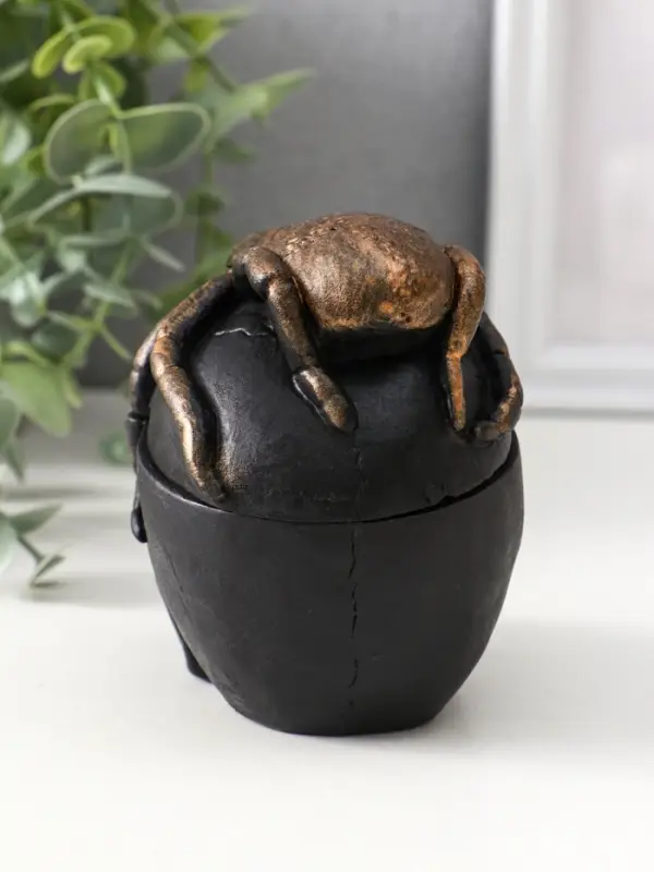 Шкатулка с крышкой «Череп», 10×8×10 см, чёрная