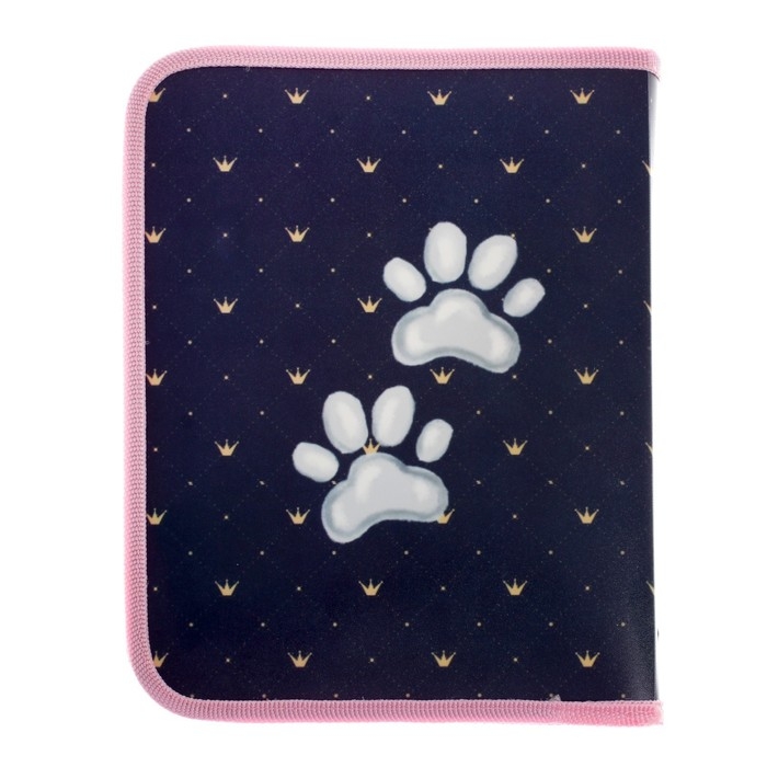 Папка для тетрадей А5, 180 х 230 х 25 мм, молния вокруг, пластиковая 0.5, ПМ-А5-04 Calligrata  Папка для тетрадей А5, 180 х 230 х 25 мм, молния вокруг, пластиковая 0.5, ПМ-А5-04 Calligrata "Котики"