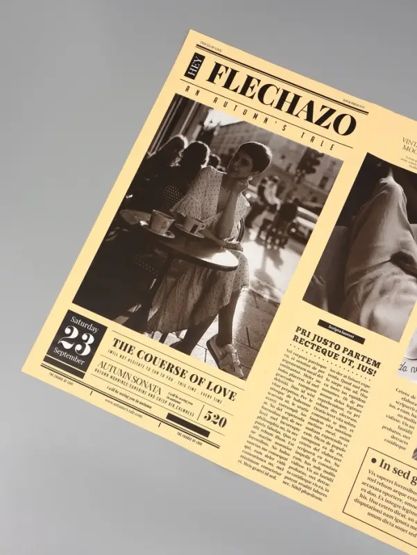 Плёнка флористическая &laquo;Газета любви&raquo;, персиковый, 65 мкм, 50&times;57&plusmn;1 см