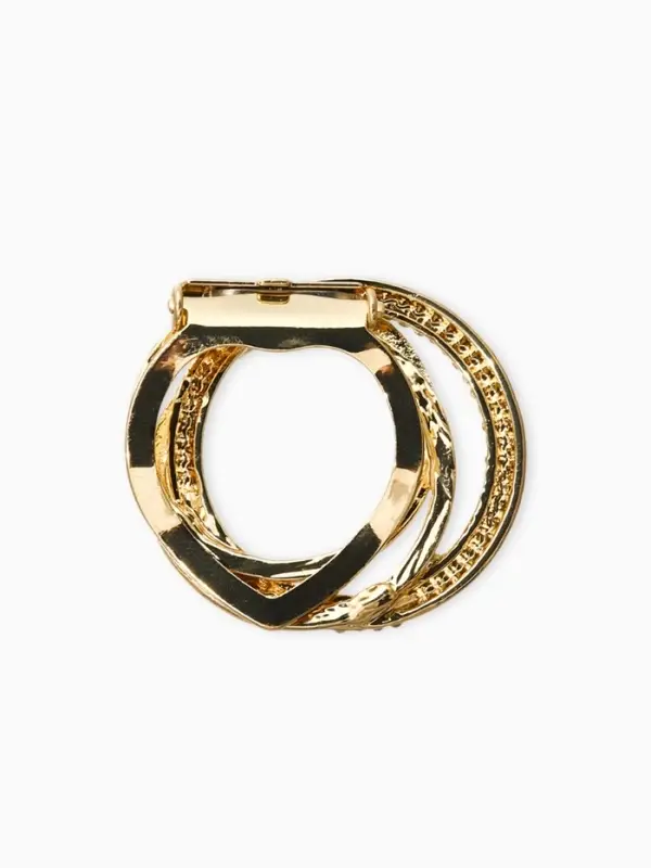 Зажим для платка &laquo;Круг&raquo;, белый в золоте