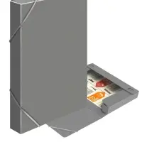 Папка-короб на резинке А4, 700 мкм, корешок 40 мм, Calligrata, пластик, серая, до 300 листов