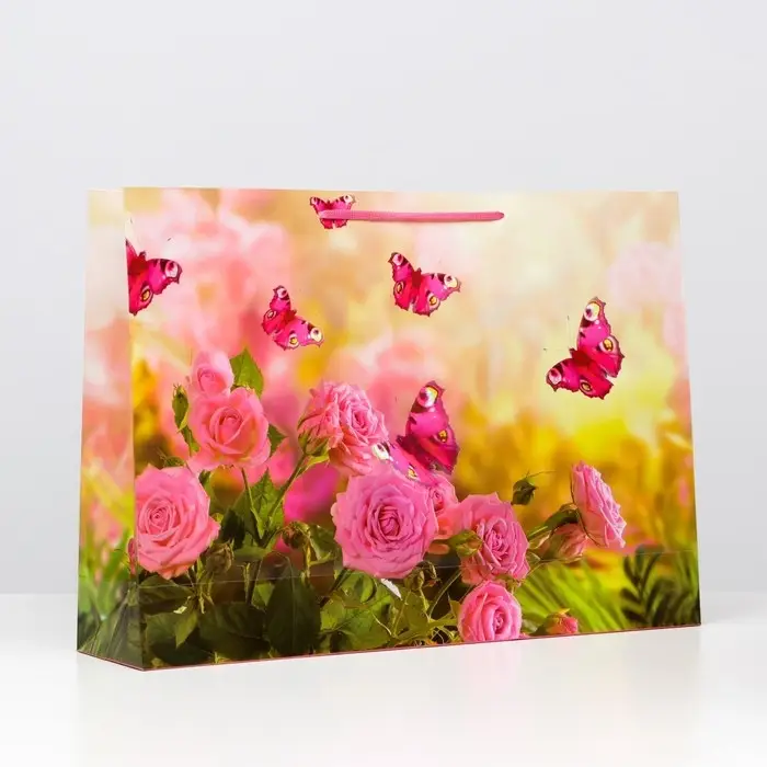Пакет ламинированный "Бабочки", 38 х 53,5 х 13 см
