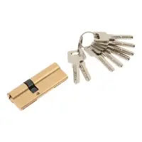 Цилиндровый механизм, 85 мм, латунь, 7 перфорированных ключей