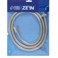 Душевой шланг ZEIN Z47PS, 150 см, пластиковые гайки 1/2", нержавеющая сталь, Имп/Имп