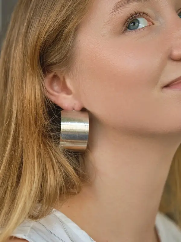 Серьги металл &laquo;Дуга&raquo;, гладкая, тренд, цвет серебро