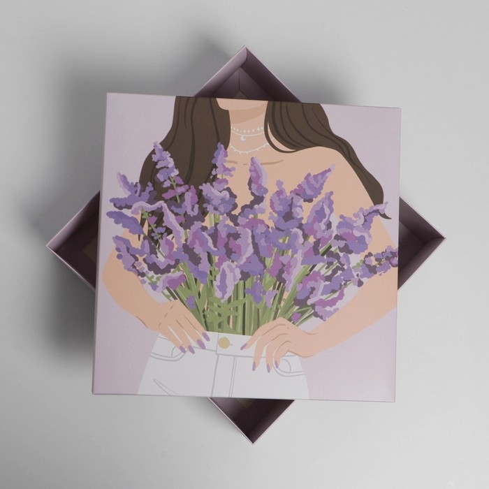 Коробка подарочная складная, упаковка, «Лаванда», 26 х 26 х 8 см Коробка подарочная складная, упаковка, «Лаванда», 26 х 26 х 8 см