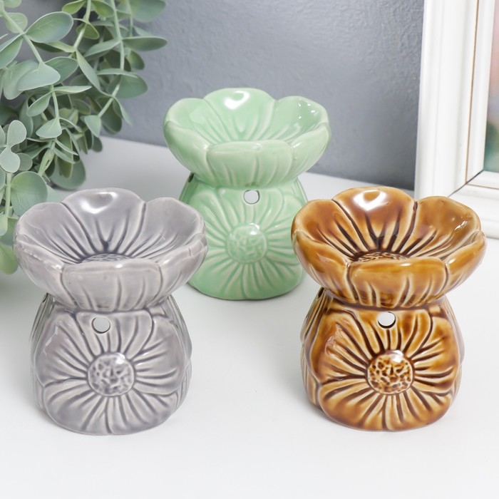 Аромалампа керамика Аромалампа керамика "Нежный цветок" МИКС 8х8х8 см