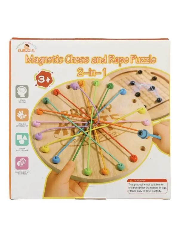 Настольная игра 2 в 1 головоломка Шнурочки + Магнитный бой