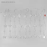 Гирлянда &laquo;Бахрома&raquo; 2.4&times;0.9 м с насадками &laquo;Звёздочки&raquo;, IP20, прозрачная нить, 186 LED, свечение мульти, 8 режимов, 220 В