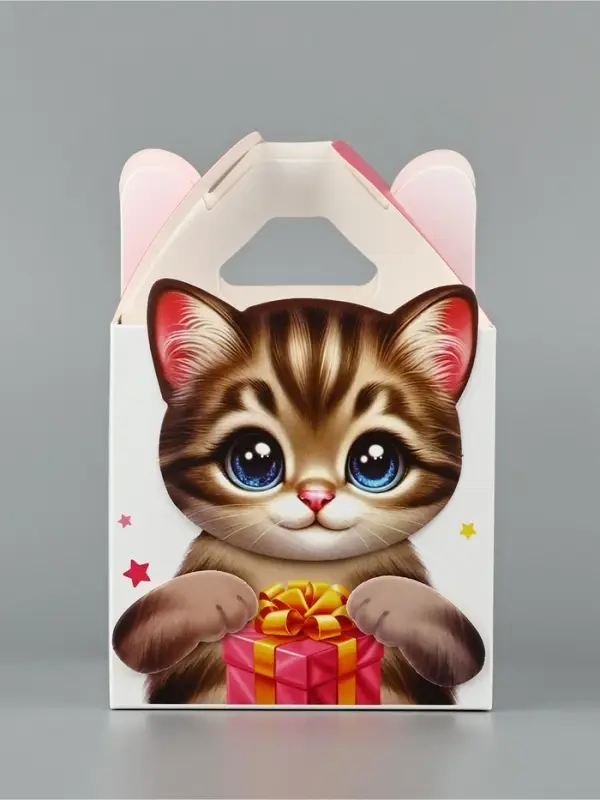 Подарочная коробка, упаковка «Котик» 10×10×10 см Подарочная коробка, упаковка «Котик» 10×10×10 см