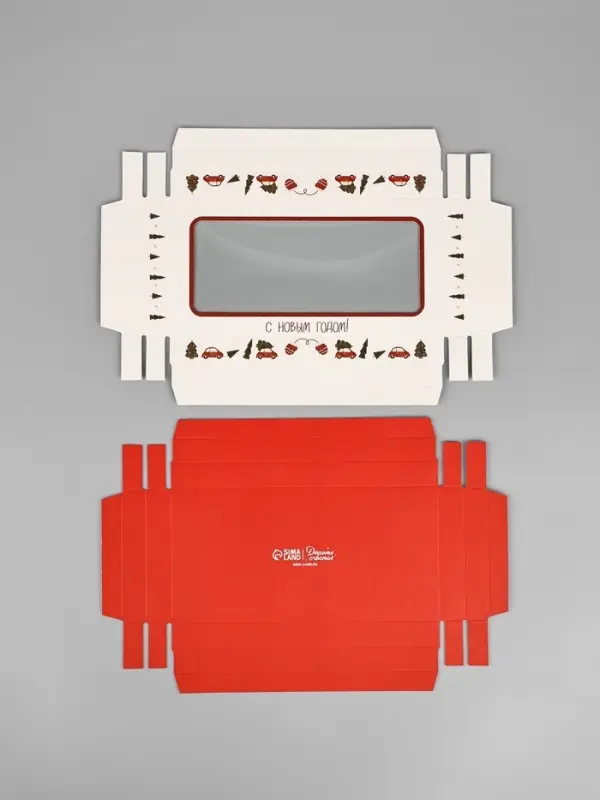 Коробка для шоколада &laquo;С Новым годом!&raquo;, с окном, 9&times;1.5&times;18 см