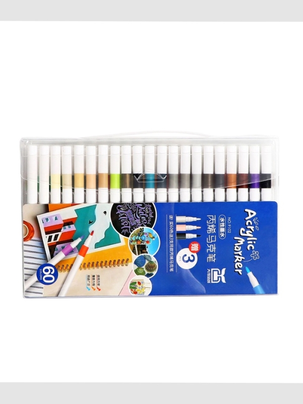 Набор акриловых маркеров 60 цветов Набор акриловых маркеров 60 цветов