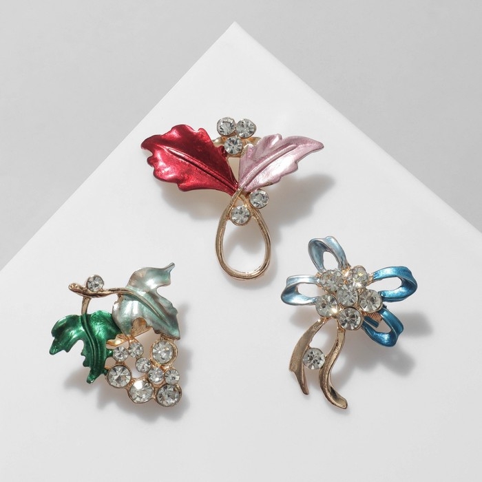 Брошь «Цветочные букетики», форма МИКС, цвет МИКС в золоте (неделимая фасовка 12 шт., цена за шт.) Брошь «Цветочные букетики», форма МИКС, цвет МИКС в золоте (неделимая фасовка 12 шт., цена за шт.)