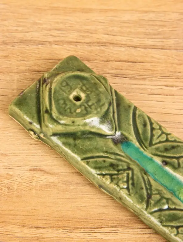 Подставка под благовония  Подставка под благовония "Орнамент" керамика, цв. зелёный, 15,5х4х1 см