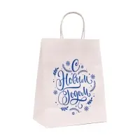 Пакет бумажный подарочный новогодний, &laquo;С Новым Годом!&raquo;, 22&times;12&times;28 &plusmn;2 см