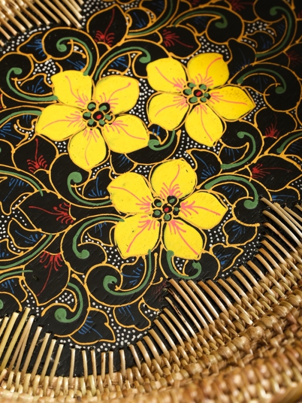 Корзинка плетеная ротанг  Корзинка плетеная ротанг "Цветы 2", 34х26х7 см, МИКС