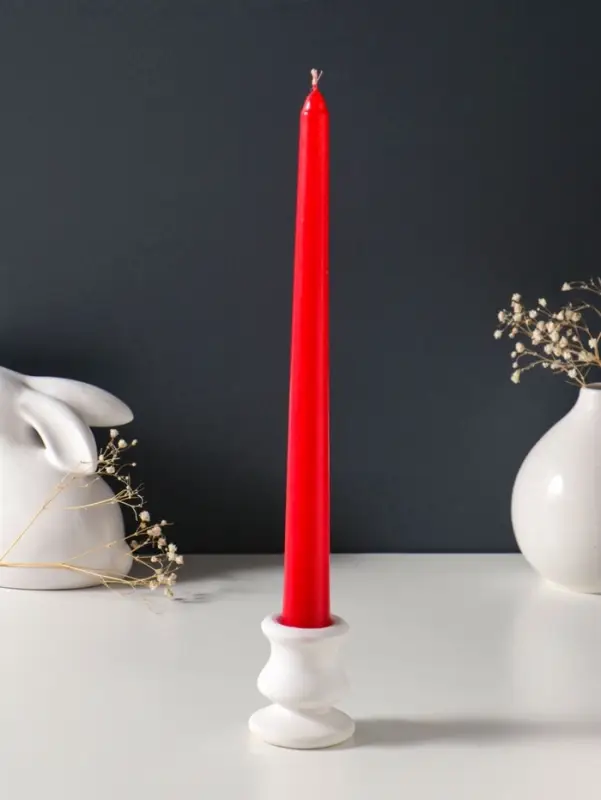 Набор свечей античных 25 см, 3 шт., 58 г, 7 ч, красный