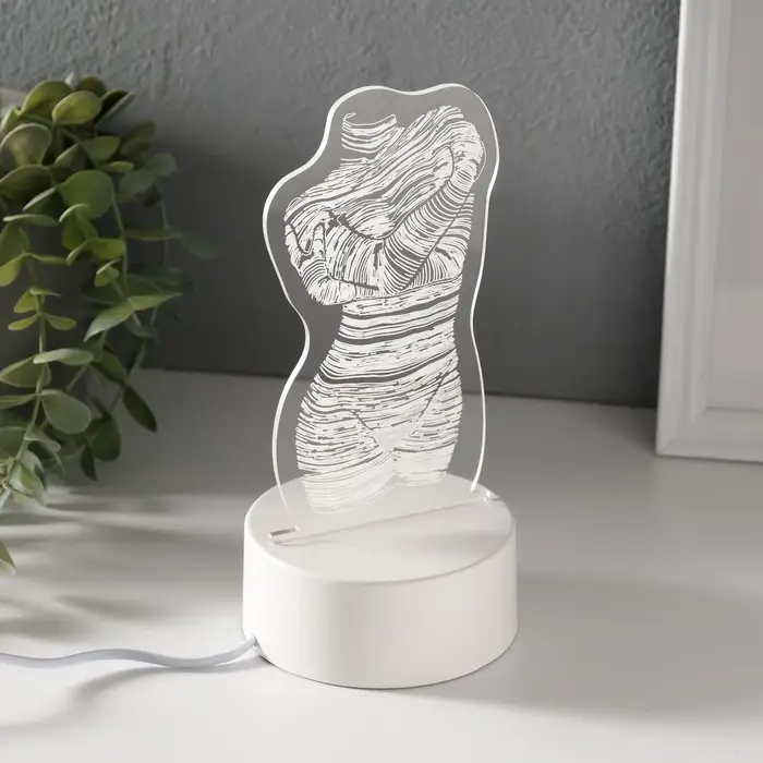 Светильник 3D RISALUX &laquo;Венера&raquo;, LED-ночник, RGB, от сети