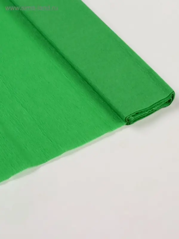 Бумага крепированная 50 х 200 см, в рулоне, 32 г/м2, зелёная