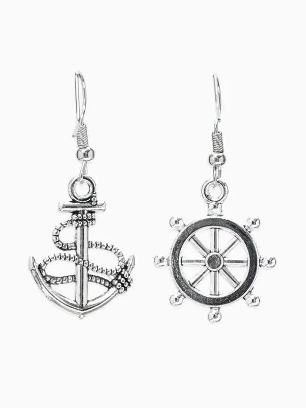 Серьги металл &laquo;Морячка&raquo;, цвет чернёное серебро