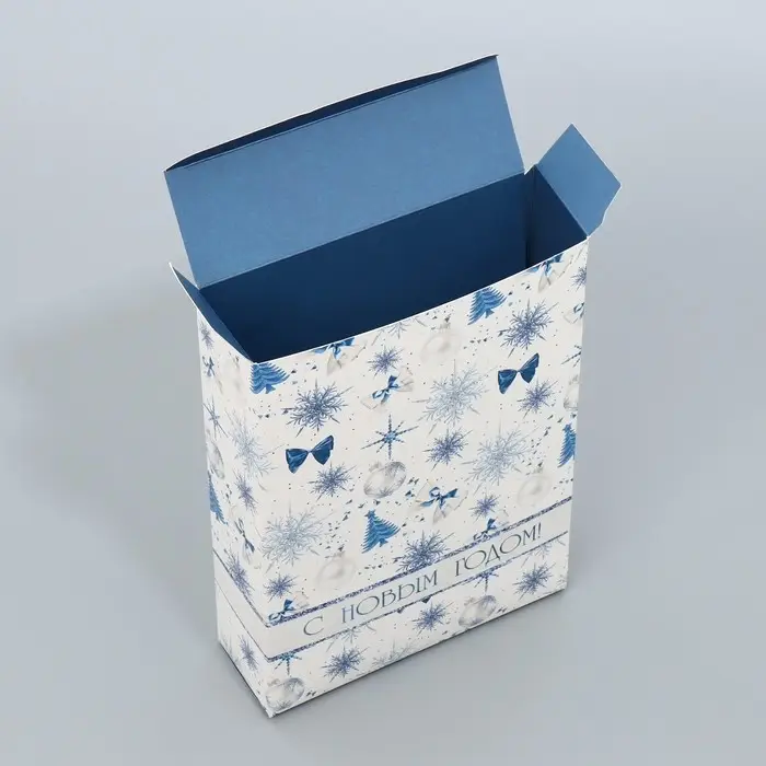 Коробка подарочная новогодняя складная «Новогодний бант», 21х 15 х 5 см Коробка подарочная новогодняя складная «Новогодний бант», 21х 15 х 5 см
