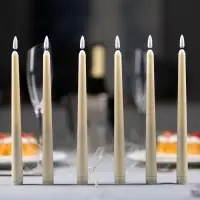 Свеча светодиодная восковая &laquo;Классика&raquo; 2&times;27 см, набор 6 шт., свечение тёплое белое