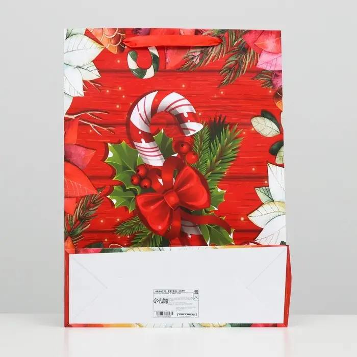 Пакет ламинированный "Рождественский леденец" 32 х 42 х 12