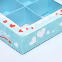 Коробка для 4 конфеты, « 8 марта» 12.6×12.6×3.5 см