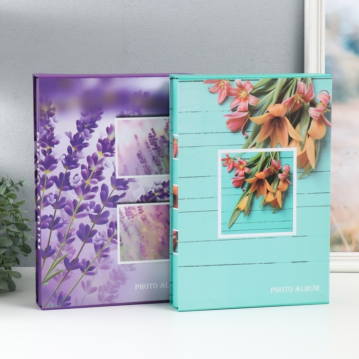 Фотоальбом на 300 фото 10х15 см Фотоальбом на 300 фото 10х15 см "Полевые цветы" МИКС 34х23х5,5 см