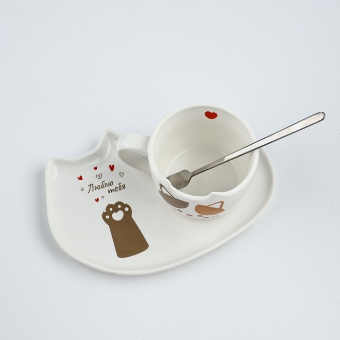 Набор  Набор "Люблю тебя", кружка 200 мл., блюдечко